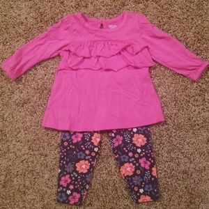 Ruffle Top with Floral Print Pants